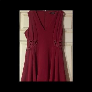 Guess red wine cocktail crepe scuba dress